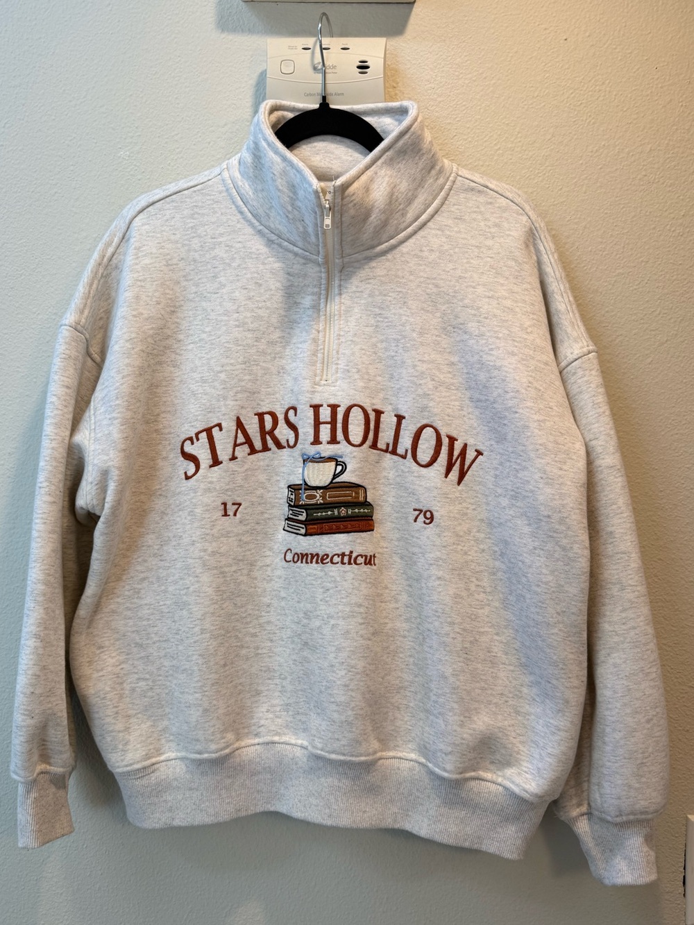 Stars Hollow Connecticut Light Gray Quarter-Zip Sweatshirt